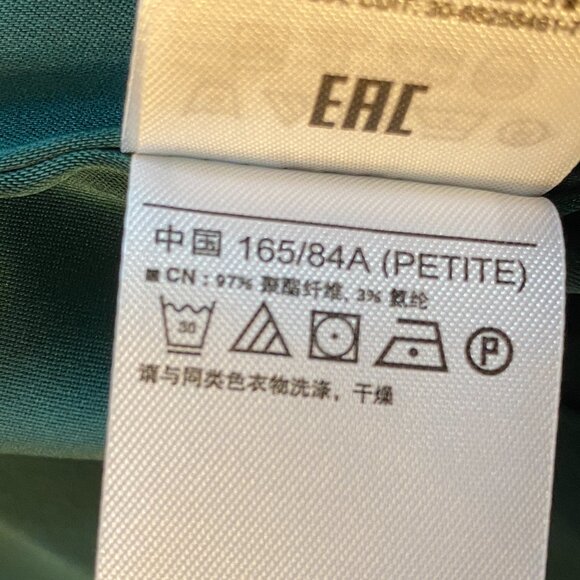 Gap Satin Wrap Sleeveless Cocktail Dress Sz XSP Emerald Green Mini Holiday Party - Picture 12 of 12